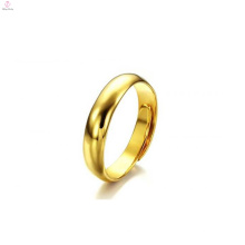 Mão feita tamanho ajustável alto polido personalizado banhado a ouro anéis para as mulheres